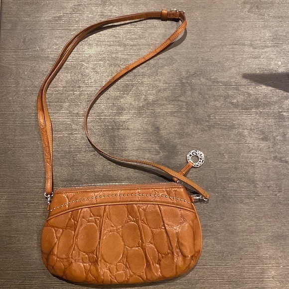 Brighton Brown Leather Crossbody w/Top Zip Closure. - Picture 1 of 5